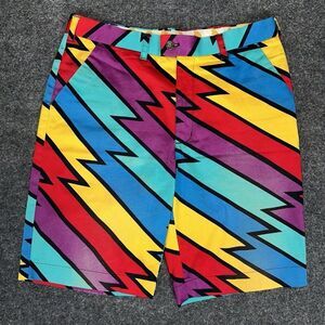Loudmouth Shorts Mens 36 Colorful Golf Chino Geometric Mid Rise Casual 11" Adult